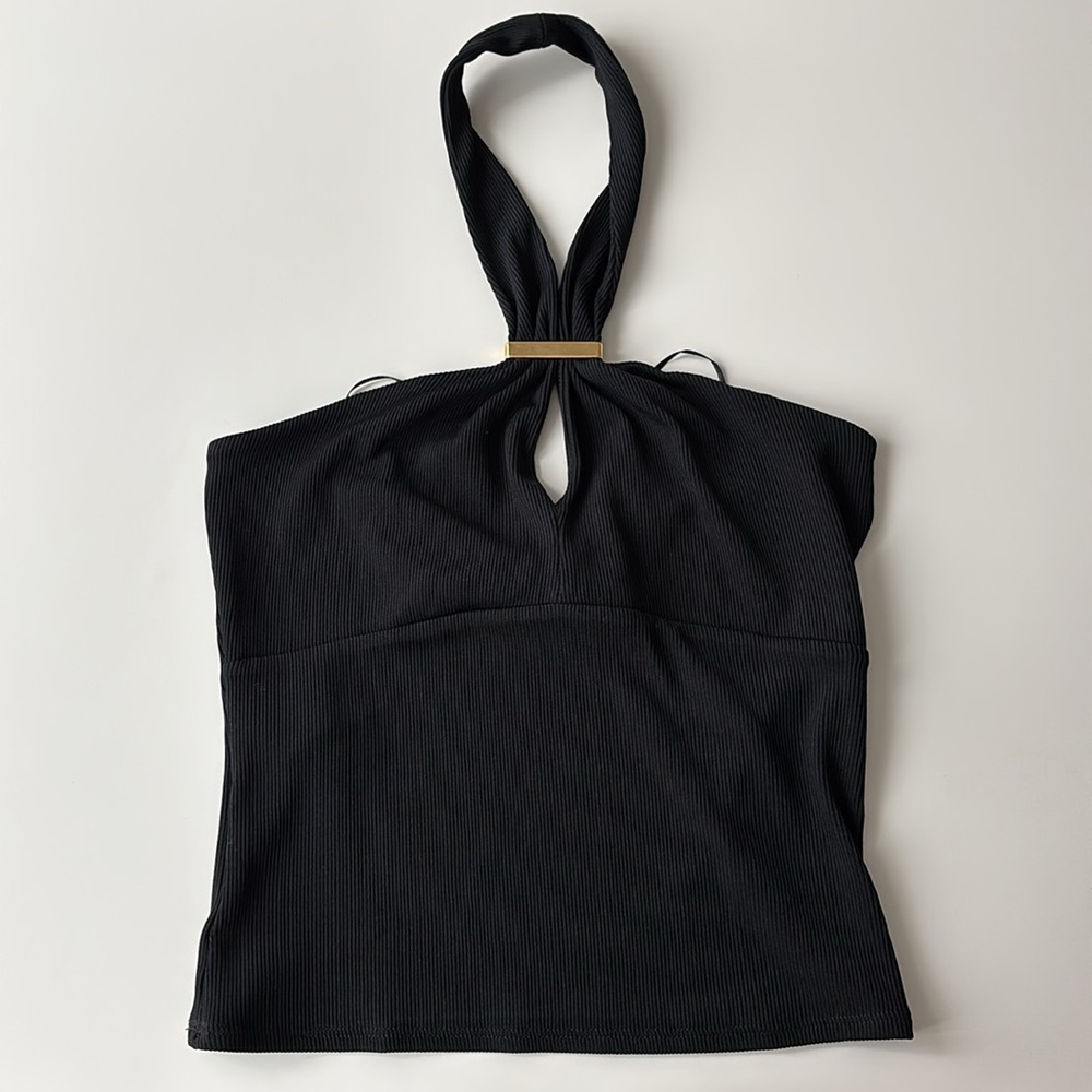 Mango Halter top with metal detail